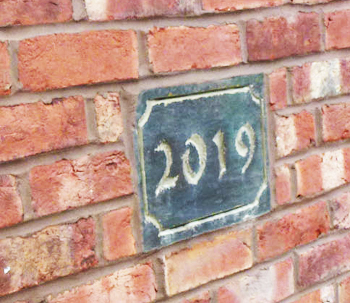Engraved date in stone