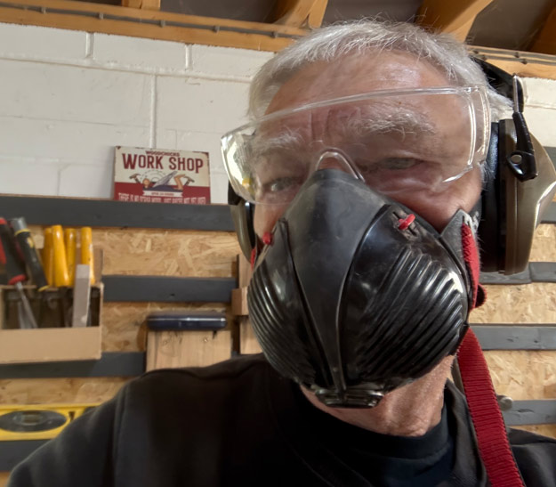 wearing safety equipment